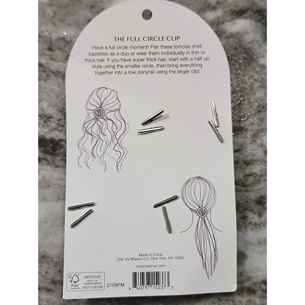 Kristin Ess Hair The Full Circle Clips Animal Print NEW